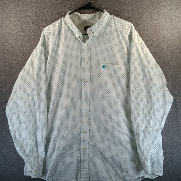 Ariat Other - Ariat Kaine Classic Fit Shirt Mens XXL 2XL Geometric White Long Sleeve Button Up